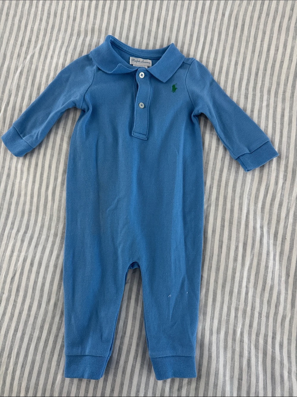 Ralph Lauren Light Blue Polo Style Baby One-Piece